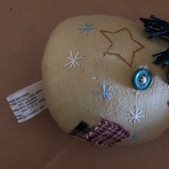 Primitive COUNTRY LACE Tea Stained Snowman Christmas Decor 6” - Picture 4 of 9